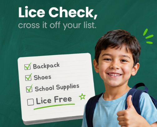 Must haves for a LICE FREE school year! cover photo collage
