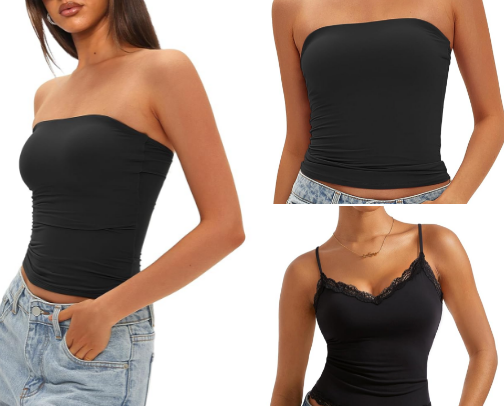 Built-In Bra Tops cover photo collage