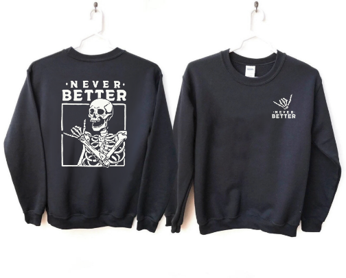 How to Style : My Never Better Skeleton Sweatshirt cover photo collage