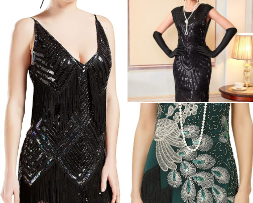 Great Gatsby & 1920s Flapper Accessories: Roaring 20s Party Outfits cover photo collage