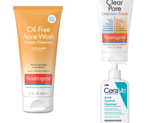 Acne-prone skincare routine cover photo collage