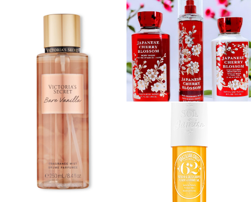 My fav body mists cover photo collage