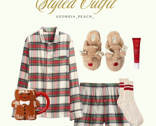 Christmas Morning Styled Pajama Outfit cover photo collage