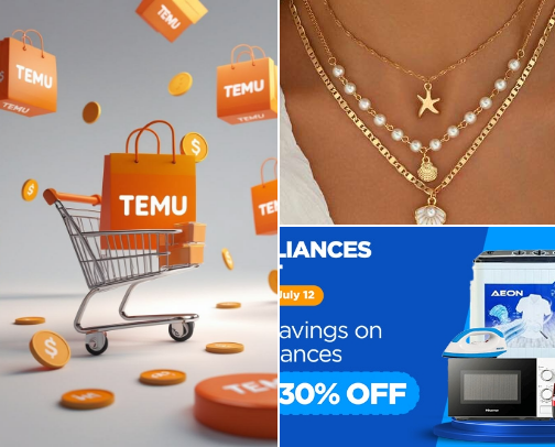 Online shopping sites cover photo collage