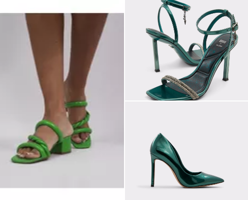 Green heels for all occasions cover photo collage