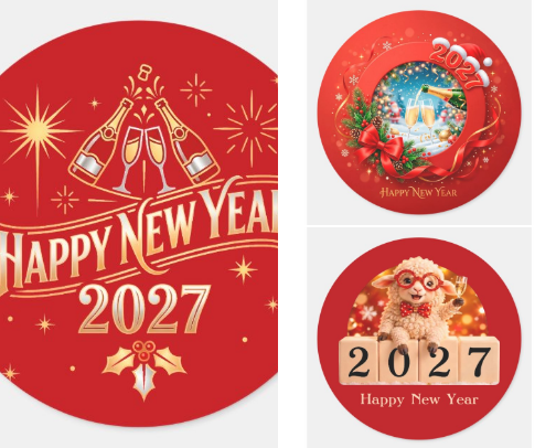 Happy New Year 2027/ Festive 2027/Holiday 2027 cover photo collage