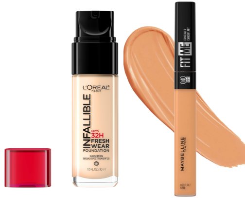Beauty and makeup products cover photo collage