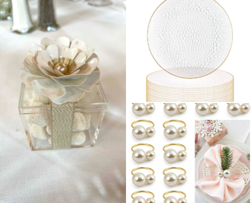 for your chic bride- Pearls and Prosecco bridal shower 🍾🥂 cover photo collage