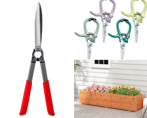 Gardening supplies cover photo collage