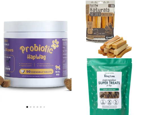 Dog Treats and Supplements cover photo collage