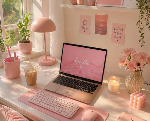 Cute Pink Desk Accessories That Make Your Workspace More Fun & Aesthetic cover photo collage