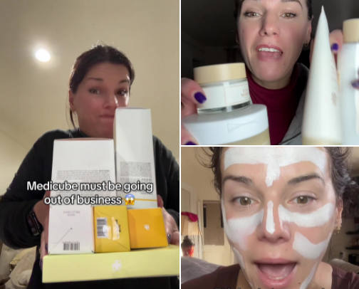 Skincare products for glowy skin cover photo collage