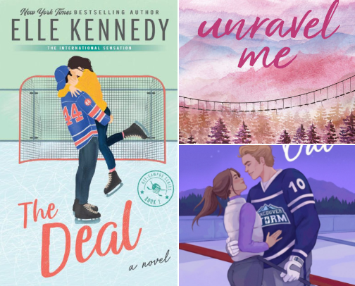Sports romance Book recommendations 🏒⛸️ ᯓ⚽︎ cover photo collage