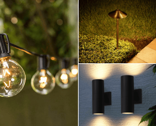 Outdoor lighting cover photo collage