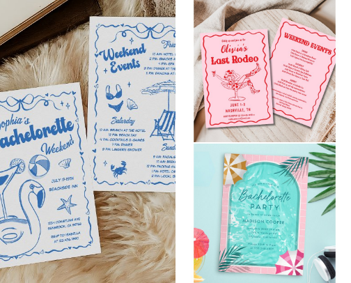 Bachelorette Party Invitations cover photo collage