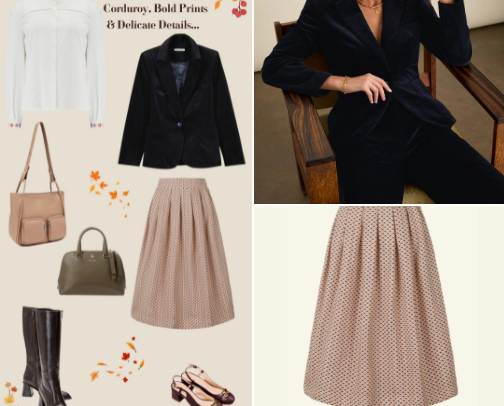 The Chicest Autumn: Corduroy, Bold Prints & Delicate Details cover photo collage