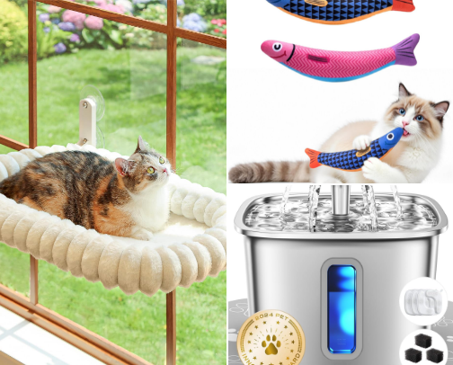 Cat mom must haves 🐾 cover photo collage