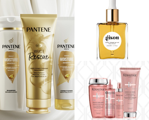 Hair products cover photo collage