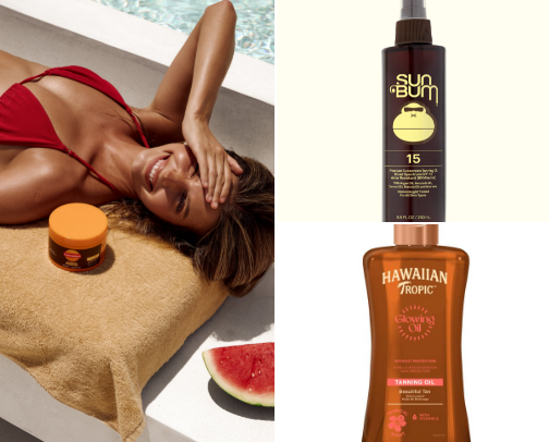 Tanning oil i’ve tried before cover photo collage
