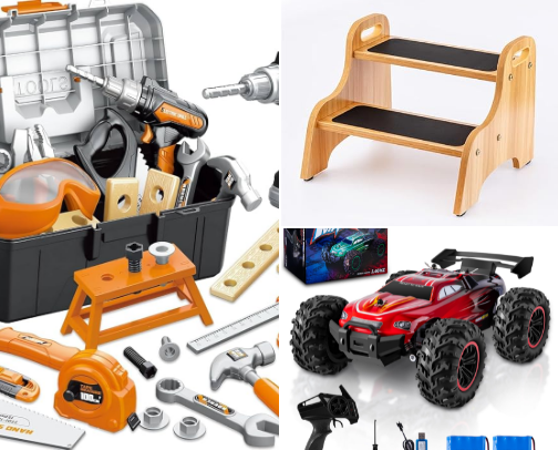 Screen-Free Christmas list for boys ages 3-7 cover photo collage