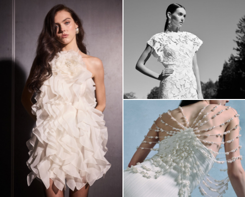 Affordable, Show-Stopping Wedding Mini-Dresses for Under $1k cover photo collage