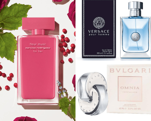 High end parfume collection ✨🌼🌸 cover photo collage