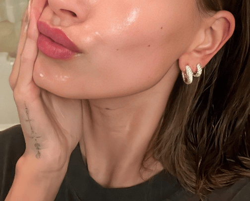 Hailey Bieber's skincare routine cover photo collage
