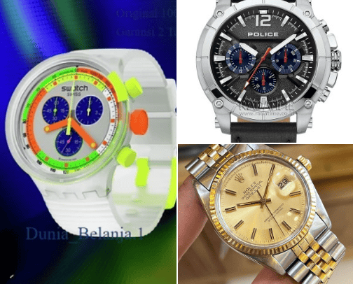 Famous and original men's watches cover photo collage