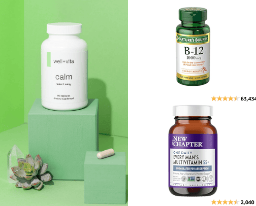 supplements and vitamins cover photo collage