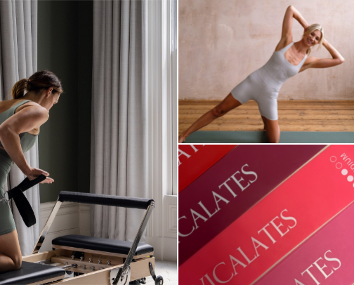 PILATES AT HOME | equipment and at-home classes cover photo collage