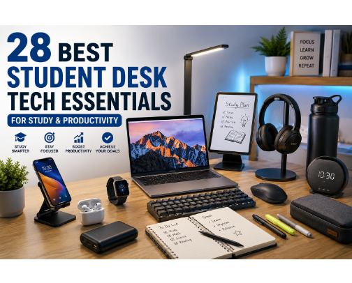 28 Best Student Desk Tech Essentials for Study & Productivity cover photo collage