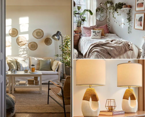 Boho chic home finds cover photo collage