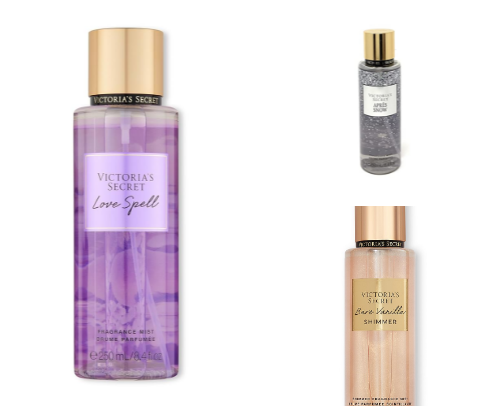 my favourite victoria’s secret body mists: cover photo collage