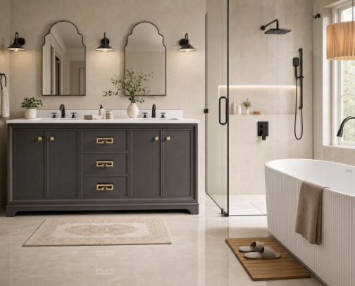 Bathroom Upgrades That Make It Feel Like a Spa You Never Have to Leave cover photo collage