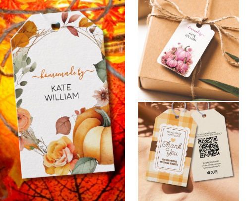 Labels and custom stickers for Holiday Baking cover photo collage