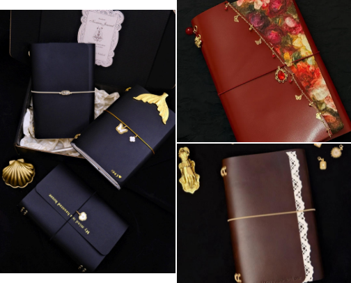 Luxury Personalized Leather Journals for Self Reflection & Healing cover photo collage