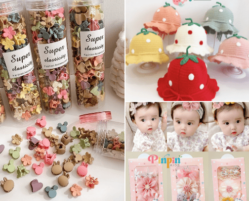 Hair accesories for Kids and baby cover photo collage