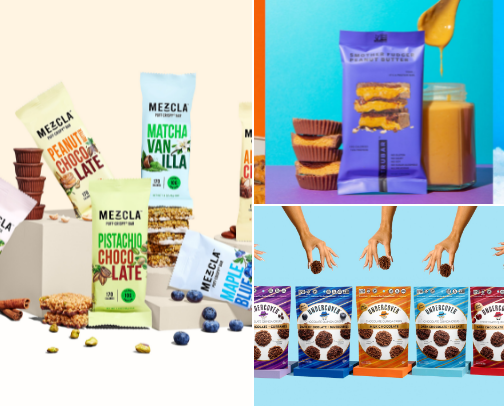 Dairy Free + Gluten Free Protein Bars & Snacks cover photo collage
