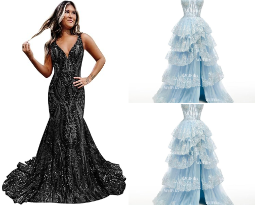 Amazon prom dresses cover photo collage