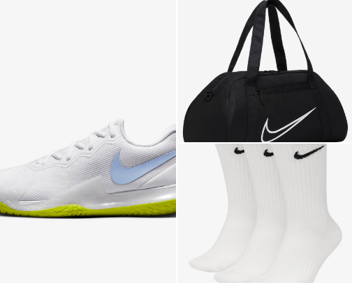 Sports equipment & sneakers cover photo collage