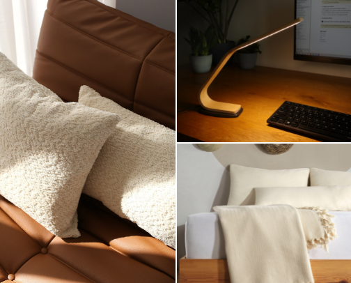 Warm Minimalist Bedroom Finds cover photo collage