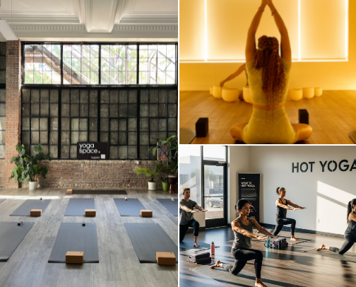 Yoga Studios in NYC to Ease Endometriosis Pain🎗️ cover photo collage