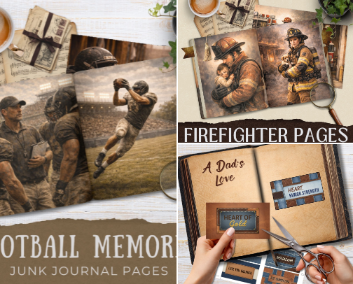 Masculine Crafting • Junk Journals, Scrapbooks & Creative Pages cover photo collage