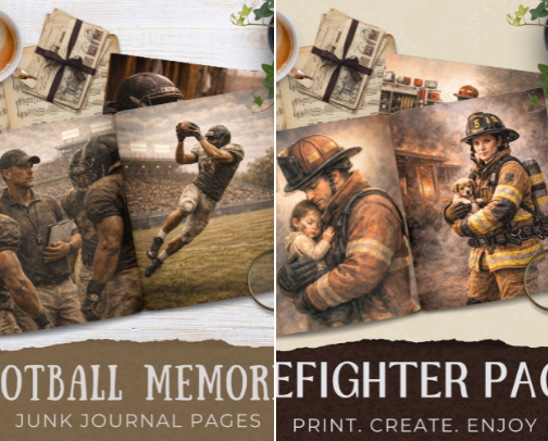 Masculine Crafting • Junk Journals, Scrapbooks & Creative Pages cover photo collage