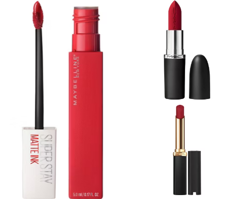 Red lipstick 💄 cover photo collage