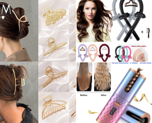 Hair accesories&gadgets cover photo collage