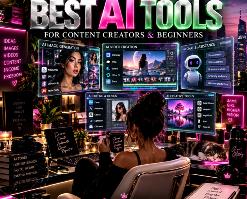 Best AI Tools for Content Creators and Beginners cover photo collage