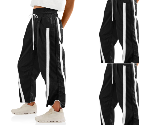 Best Women's Baggy Wide Leg Track Pants cover photo collage