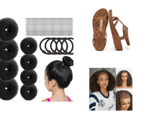 Hair and Fashionable Clothes/shoes/heels cover photo collage