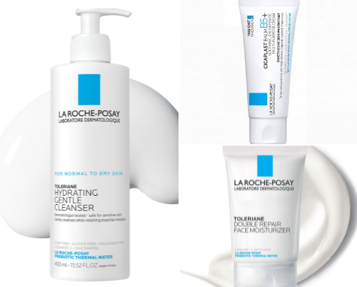 Skincare products cover photo collage